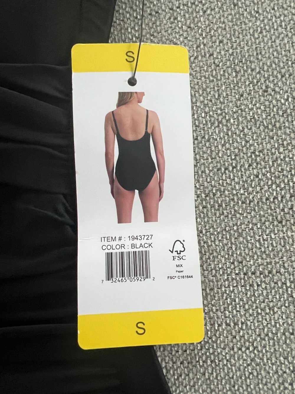 DKNY One‑Piece Swimsuit Black Ruched Waist Tummy Flattering - Picture 4 of 9